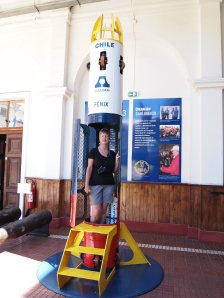 The rescue capsule for the 33 Chilean Minors as constructed by the Chilean Navy...now on display in the Chilean Navy Museum
